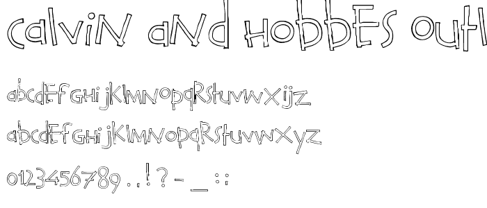 Calvin and Hobbes Outline font